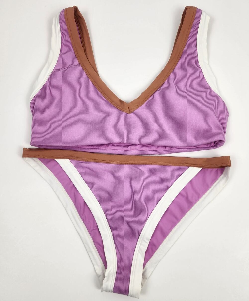 L*Space Bikini Set Lala Top Vacay Bottom in Pink/Purple Size XL NWT